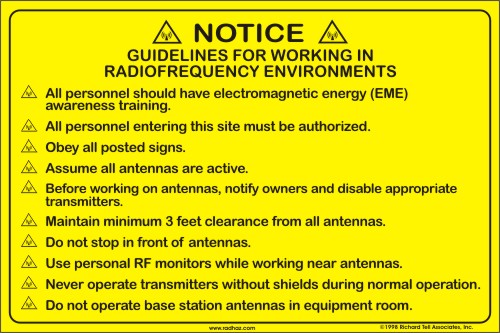radio frequency (RF) environment notice